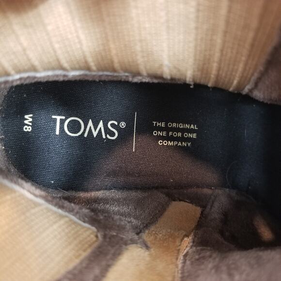 TOMS Women's Sadie Suede Wedge Heel Leopard Leather Suede Ankle Boots Size 8 - Picture 6 of 8